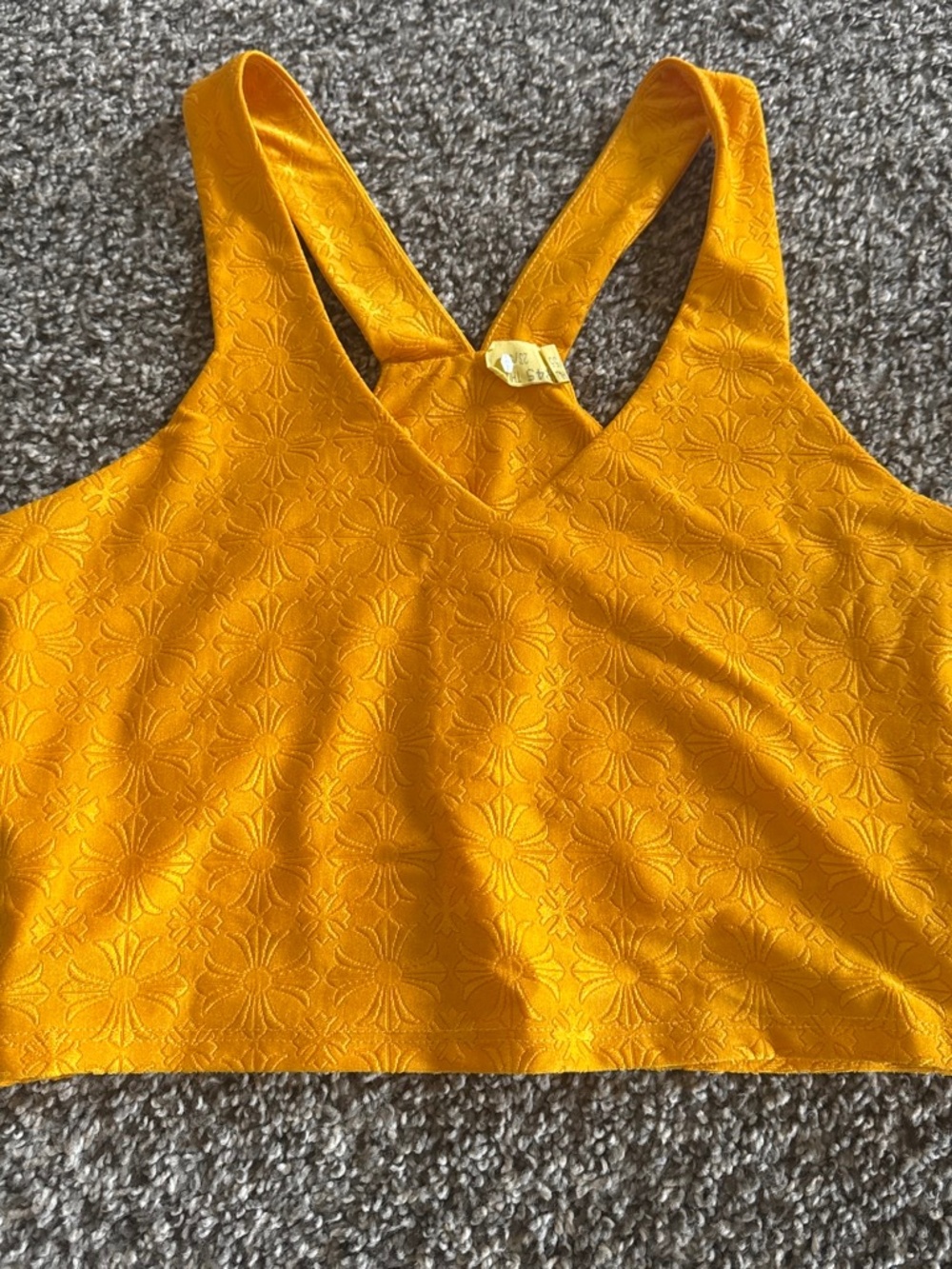 Chrome Hearts Yellow cross flower tank top